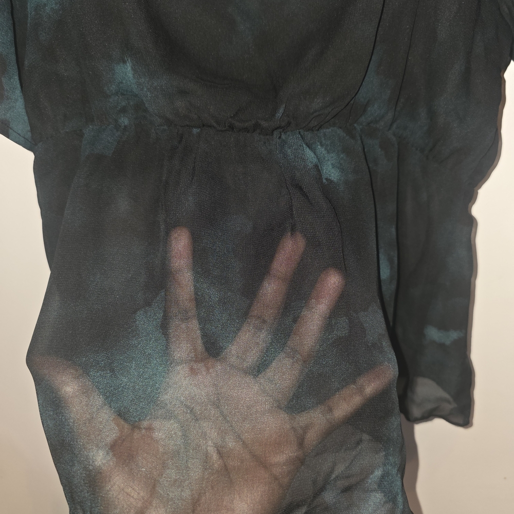 Disturbia Black Sheer Ruffle Scoop Neck Peplum Top - Picture 8 of 11